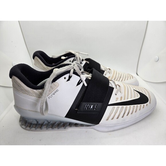 Nike Romaleos 3 Weightlifting Shoes Men\'s 12.5 White Training Olympic Sneakers